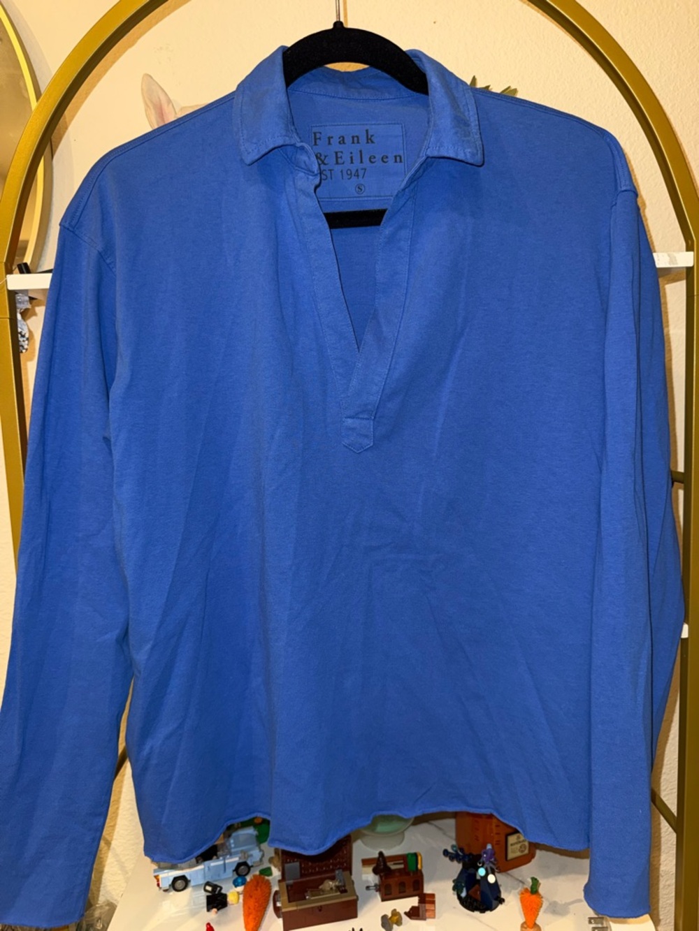 Frank & Eileen Woman’s Long-Sleeve Royal Blue Polo Top
